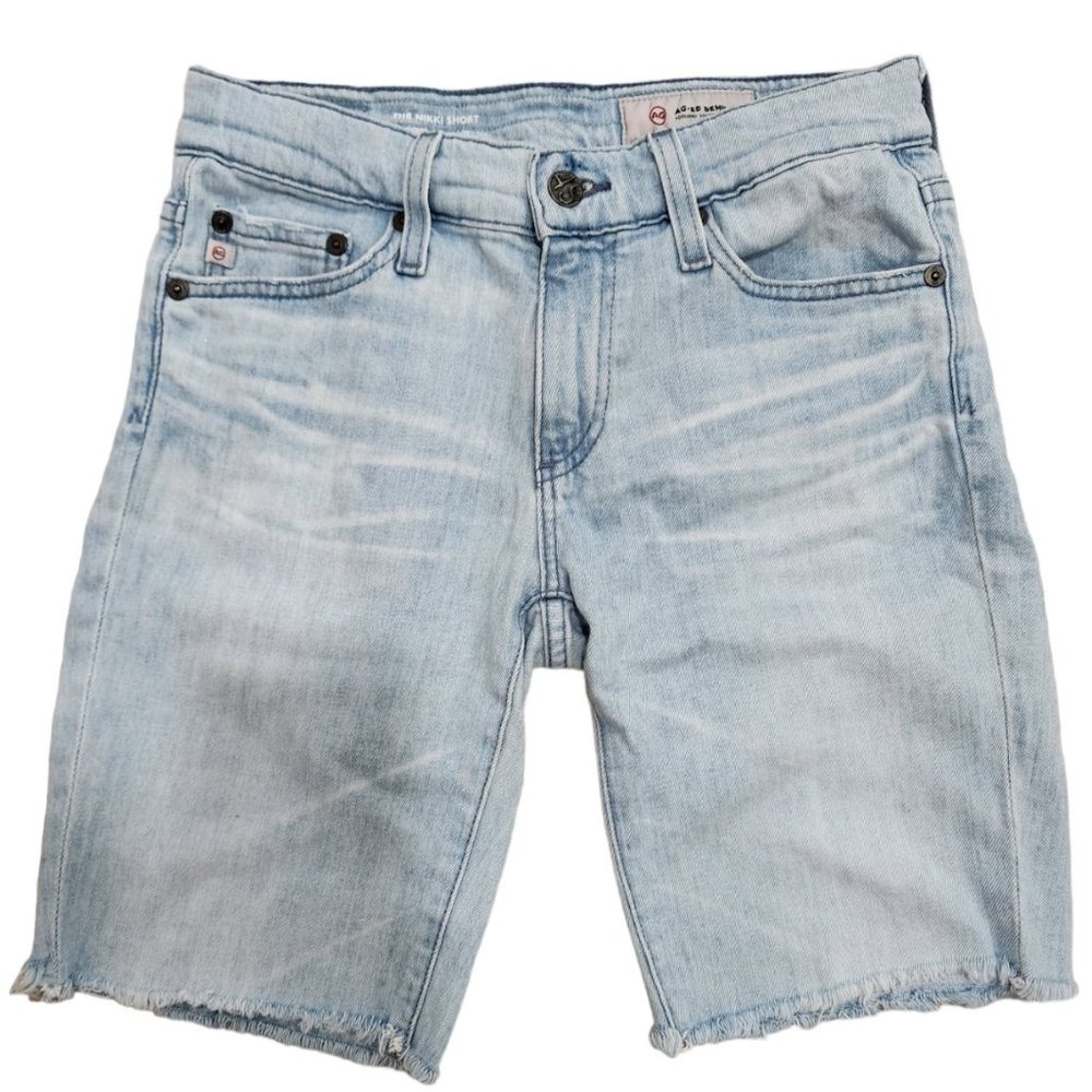 Ag Adriano Goldschmied Blue Bermuda Shorts Casual Distressed